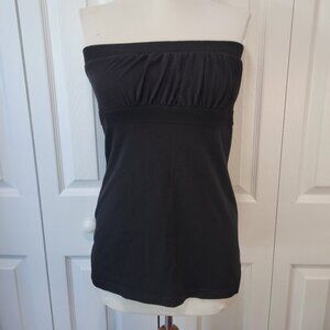 POETRY Black Banded Sleeveless Tube Top with Built-In Bra Juniors' sz L EUC Y2K